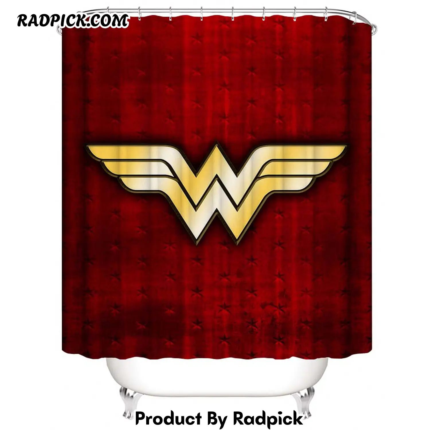 W symbol wonder women shower curtain rp38718